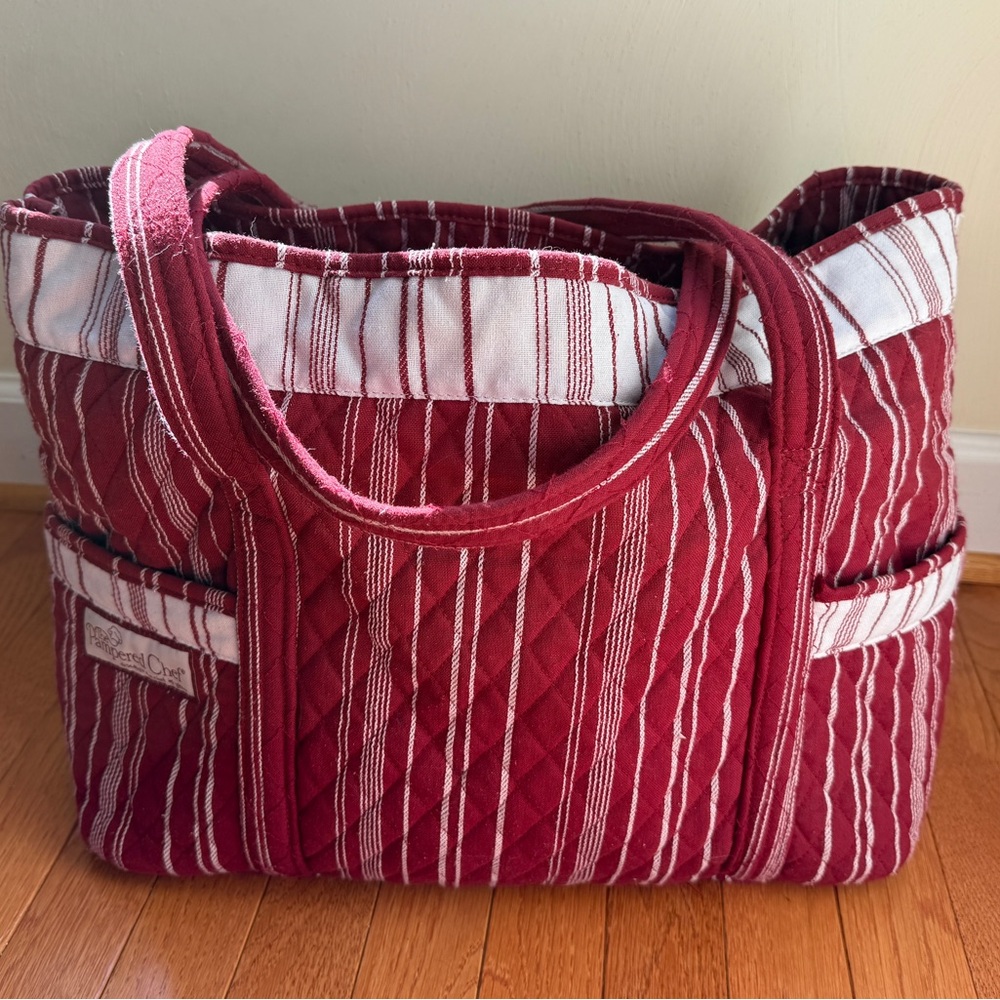 Pampered Chef Quilted Tote Bag • 10 Pockets Total • Consultant Incentive